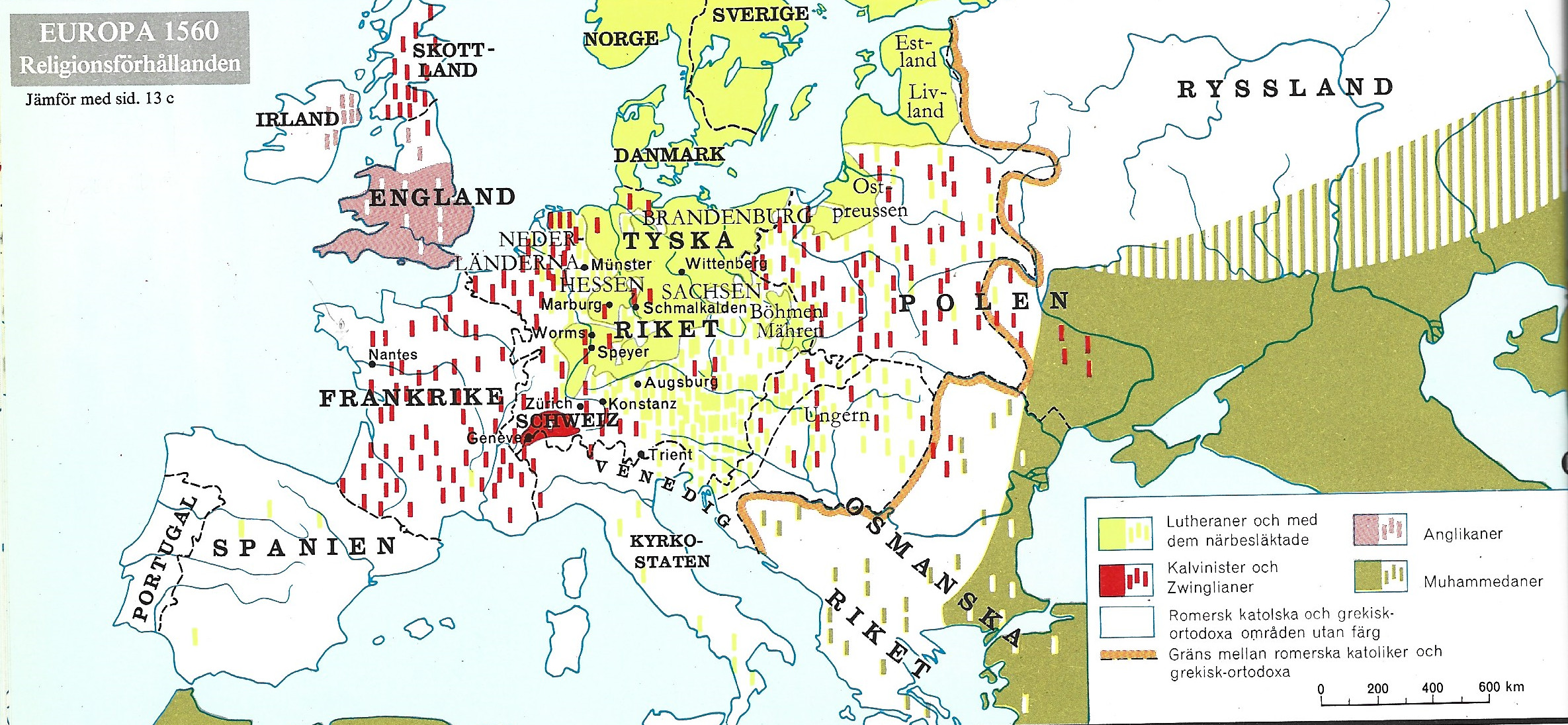 Europa 1560 religion
